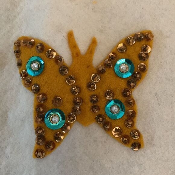 Vtg 60s felt beaded & spangled Christmas tree skirt - Picture 11 of 13